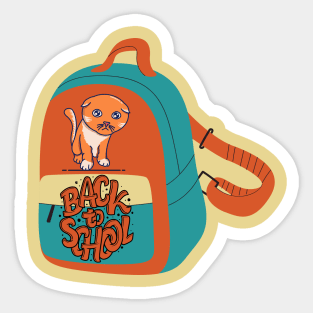 Cat back to school Sticker